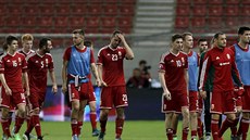 Ma�ar�tí fotbalisté po záv�re�ném utkání kvalifikace , v n�m� v �ecku prohráli....