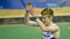Tom Bosworth po triumfu na britském halovém �ampionátu.