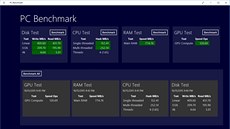 PC Benchmark otestuje výkon vech hlavních hardwarových komponent tabletu s...