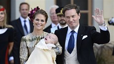 Švédská princezna Madeleine, její syn princ Nicolas a manžel Chris O‘Neill...