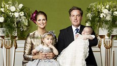 védská princezna Madeleine, její manel Chris ONeill, dcera princezna Leonore...