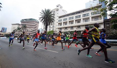 Momentka z maratonu v Nairobi