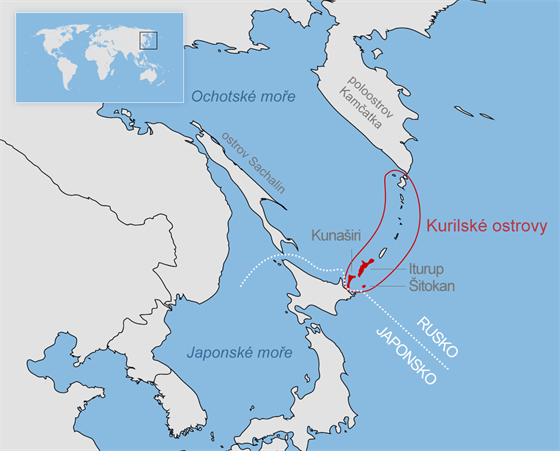 Kurilské ostrovy patí Rusku, piem jejich jiní ást (Kunairi, Iturup,...