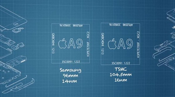 Parametry ip A9 z produkce Samsung a TSMC