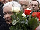 éf strany Právo a Spravedlnost Jaroslaw Kaczynski na pedvolebním mítinku...