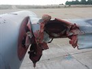Kídlo letounu L-159 pokozené pi sráce se supem bhem cviení ve panlsku