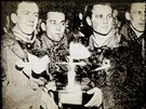 STOCKHOLM 1949. Augustin Bubník, Stanislav Konopásek, Vladimír Kobranov a Jií...