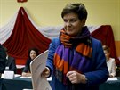 Kandidátka opoziní strany PiS na premiérský post Beata Szydlová dorazila k...