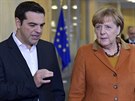 ecký premiér Alexis Tsipras s nmeckou kanclékou Angelou Merkelovou (25....