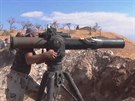 Odpal protitankové ízené rakety v Sýrii