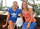 Lucie Hradecká a Andrea Hlaváková bhem Turnaje mistry v Singapuru.