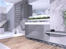 Vizualizace. Prezentovaná koupelna Santé Pro 2025 je plná pikových Hi-Tech...