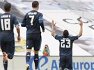 TAM NAHORU. Danilo (s íslem 23) z Realu Madrid slaví gól proti Vigu.
