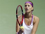 PPRAVA NA SERVIS. Petra Kvitov na Turnaji mistry v Singapuru.