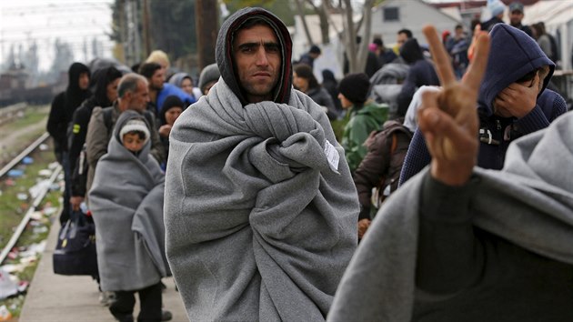 Uprchlci na hranicch Srbska a Makedonie. (24. jna 2015)