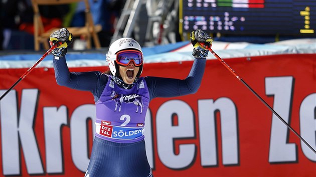 Italsk lyaka Federica Brignoneov slav triumf v obm slalomu v Sldenu.