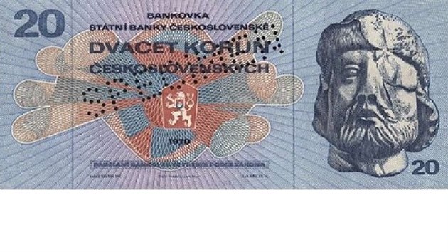 Na této dvacetikorun� se dal objevit portrét �eny 