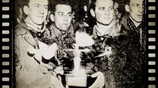 STOCKHOLM 1949. Augustin Bubník, Stanislav Konopásek, Vladimír Kobranov a Jií...