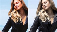 Zendaya zve�ejnila originální snímek (vpravo), aby ukázala, jak ji na titulní...