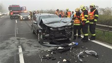 Nehoda esti aut na D11 (26.10.2015).