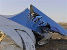 Trosky havarovaného ruského letadla v pouti na Sinaji