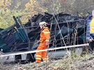 Nehoda nákladních vlak mezi mezi Velvty a Úpoinami.