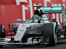 Nico Rosberg v kvalifikaci Velké ceny Mexika formule 1.