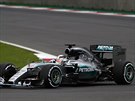Lewis Hamilton bhem kvalifikace na VC Mexika