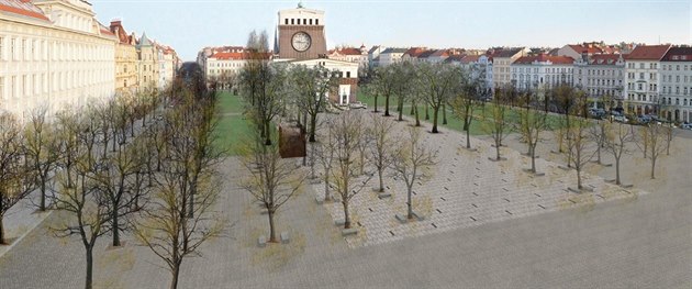 Revitalizace náměstí Jiřího z Poděbrad (vizualizace).