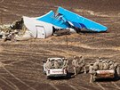 Trosky ruského letadla na Sinaji. (2. listopadu 2015)