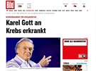 Onemocnní Karla Gotta na stránkách nmeckého deníku Bild. (2. listopadu 2015)