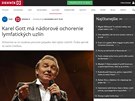 Onemocnní Karla Gotta na stránkách slovenského DenníkuN. (2. listopadu 2015)