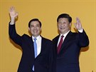 Prezidenti íny a Tchaj-wanu Si in-pching (vpravo) a Ma Jing-iou na schzce v...