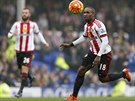 Zkuený útoník Jermain Defoe u míe bhem zápasu Sunderlandu na hiti...