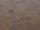 Vbec první objevený kazaský geoglyf je kí o délce strany tém ti sta...