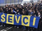 Zlíntí fanouci se chystají na zápas 13. kola Synot ligy proti Slovácku