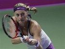 BEKHEND. Petra Kvitová ve finále Turnaje mistry v Singapuru.