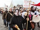 Demonstrace na podporu guru Járy v centru Prahy se úastnilo asi 50 lidí....