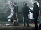 Migranti v novém uprchlickém táboe ve Slavonském Brod, který chorvatská vláda...