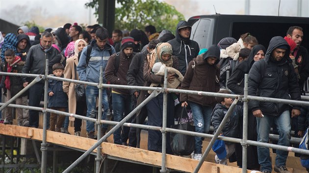 Migranti v nmeckm Pasov (29. jna 2015)