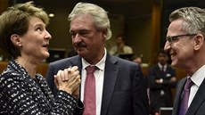 �výcarská prezidentka Simonetta Sommaruga, lucemburský ministr zahrani�í Jean...