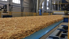 Továrna Kalevala v ruské Karélii, kde se vyrábí devotpkové OSB desky....