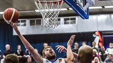 Momentka ze zápasu devátého kola basketbalové ligy mezi Kolínem a Prostjovem