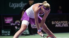 NEDA�Í SE. Petra Kvitová ve finále Turnaje mistry� v Singapuru.