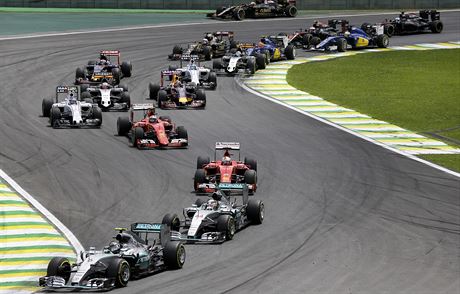 Nico Rosberg vede ve Velké cen Brazílie formule 1.
