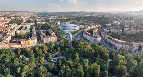 Studie nového hokejového stadionu za Luánkami projektantské firmy A PLUS....