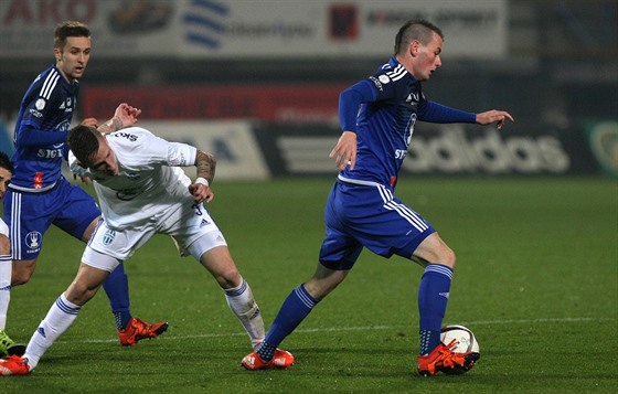 Pavel Moulis z Olomouce v utkání proti Mladé Boleslavi.