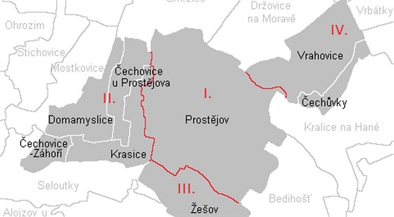 Návrh na rozdělení Prostějova počítá se čtyřmi samosprávnými obvody. Okrajové...
