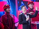 Zakladatel Alibaby Jack Ma v televizní estrádě ke Dni nezadaných. Čtyřhodinová...