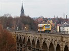 Železniční trať Liberec - Žitava překonává německo-polskou hranici a řeku...